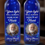 Custom Photo You Will Always Be Part Of Me - Memorial Personalized Custom Blue Bottle Lamp - Sympathy Gift For Family