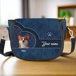 Furry Friends, Forever Love - Dog Personalized Custom Leather Saddle Bag - Gift For Dog Lovers