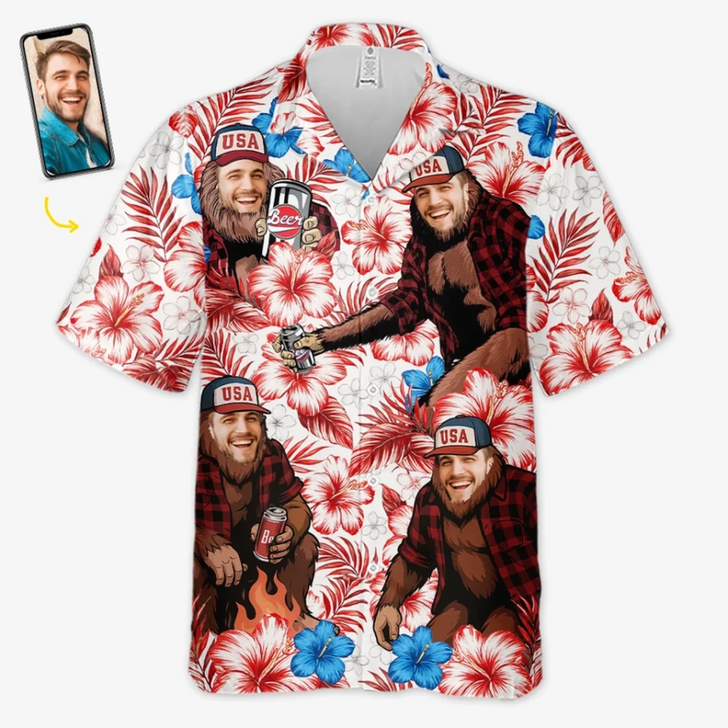 Custom Photo Sun’s Out, Fun’s Out - Funny Personalized Custom Unisex Tropical Hawaiian Aloha Shirt - Summer Vacation Gift, Gift For Family Members, Best Friends, Siblings, Travel Lovers