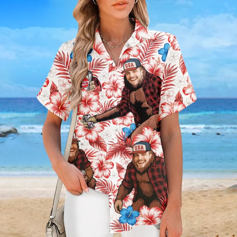 Custom Photo Sun’s Out, Fun’s Out - Funny Personalized Custom Unisex Tropical Hawaiian Aloha Shirt - Summer Vacation Gift, Gift For Family Members, Best Friends, Siblings, Travel Lovers