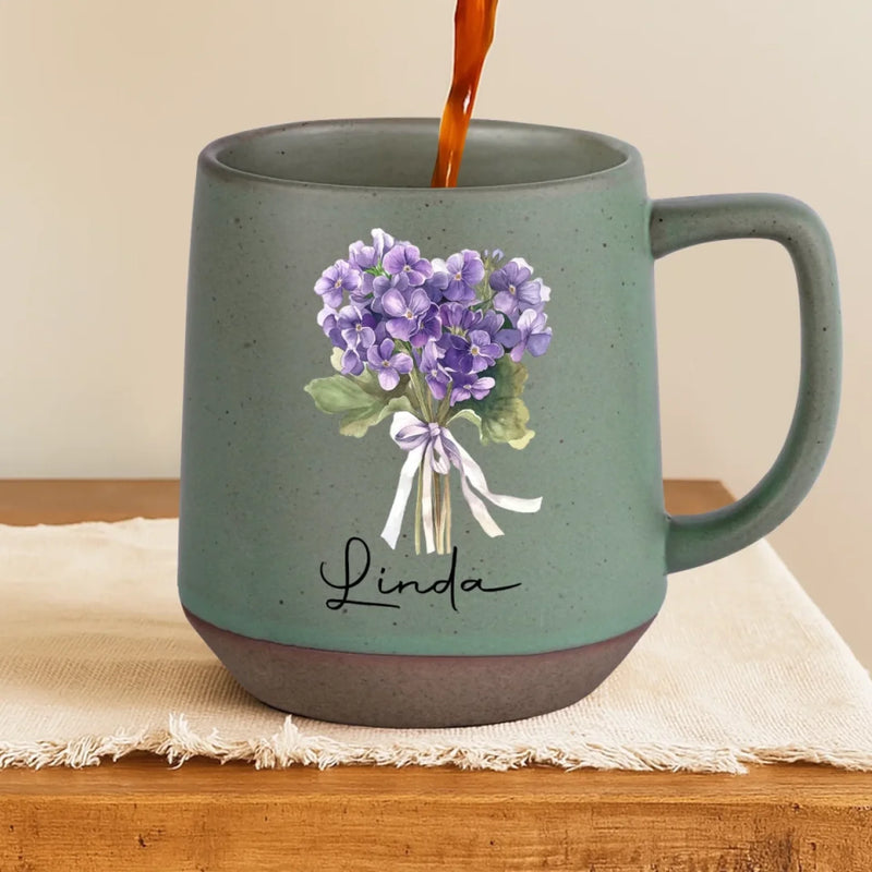 A Soul As Gentle As Petals - Family Personalized Custom Printed Stoneware 12oz Mug - Gift For Yourself, Best Friends, Siblings, Family Members