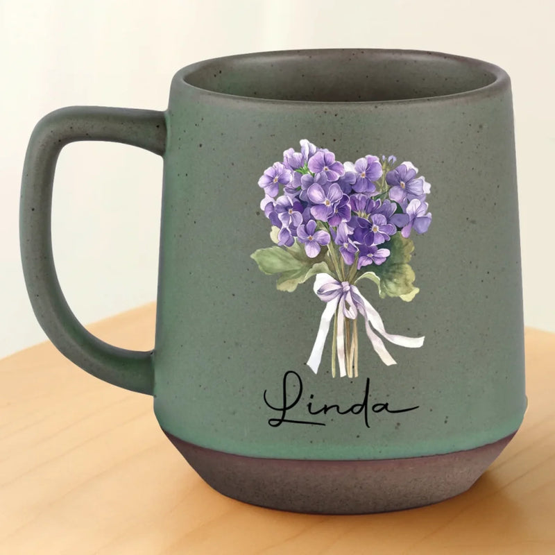 A Soul As Gentle As Petals - Family Personalized Custom Printed Stoneware 12oz Mug - Gift For Yourself, Best Friends, Siblings, Family Members
