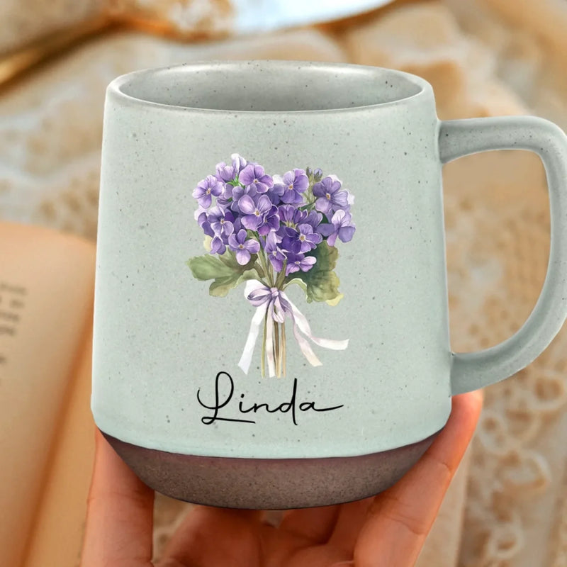 A Soul As Gentle As Petals - Family Personalized Custom Printed Stoneware 12oz Mug - Gift For Yourself, Best Friends, Siblings, Family Members