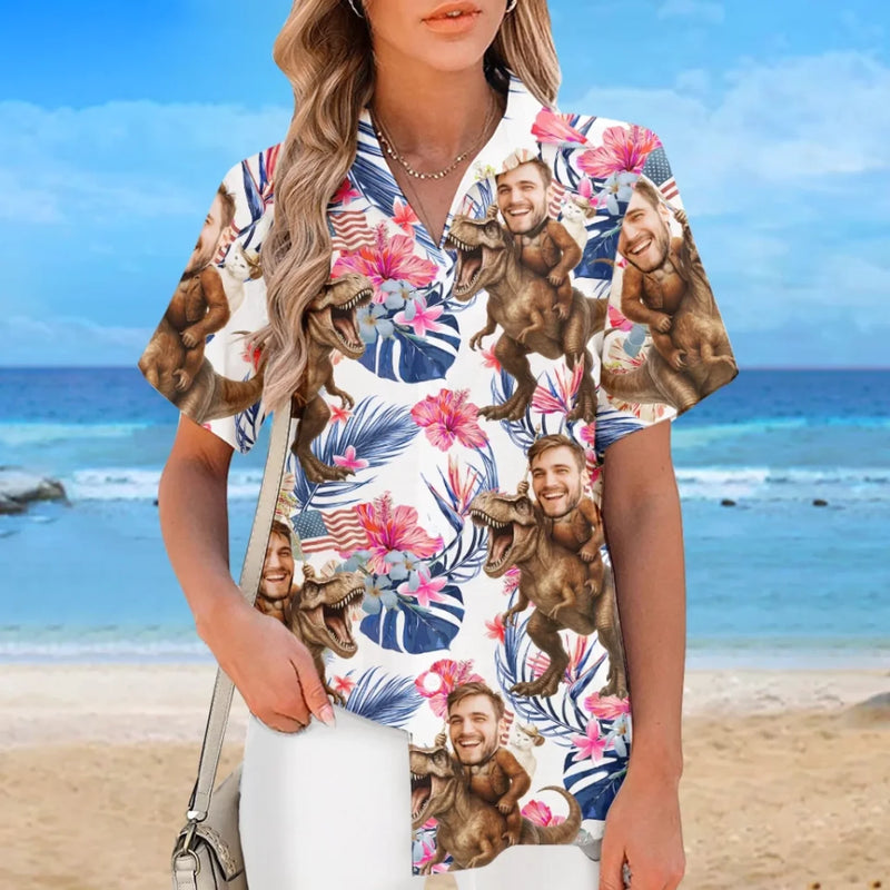 Custom Photo Some Call It Chaos, I Call It A Beach Trip - Funny Personalized Custom Unisex Tropical Hawaiian Aloha Shirt - Summer Vacation Gift, Gift For Family Members, Best Friends, Siblings, Travel Lovers