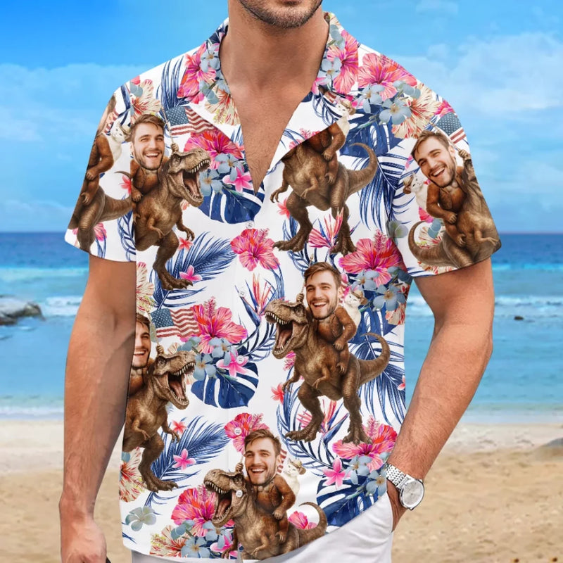 Custom Photo Some Call It Chaos, I Call It A Beach Trip - Funny Personalized Custom Unisex Tropical Hawaiian Aloha Shirt - Summer Vacation Gift, Gift For Family Members, Best Friends, Siblings, Travel Lovers