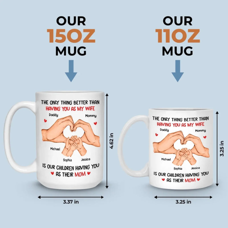 You’re Not Just My Love, You’re The Heart Of Our Family - Family Personalized Custom Mug - Mother's Day, Gift For Wife, Anniversary