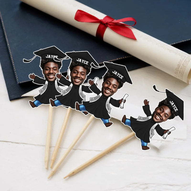 Custom Photo Sweet Success, One Bite At A Time - Family Personalized Custom Cake Toppers - Graduation Gift For Family Members, Siblings, Brothers, Sisters, Best Friends