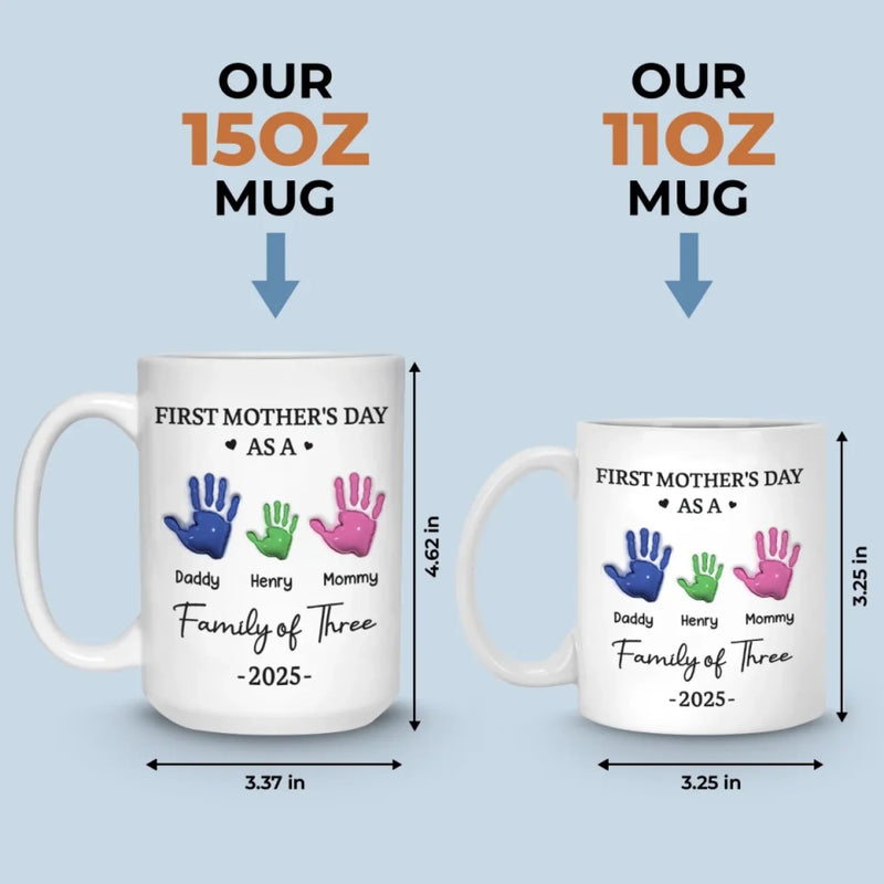 Our First Mother’s Day - Family Personalized Custom 3D Inflated Effect Printed Mug - Mother's Day, Baby Shower Gift, Gift For First Mom