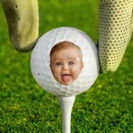 Custom Photo Swinging Into Fatherhood - Family Personalized Custom Golf Ball - Father's Day,  Gift For Dad, Grandpa, New Dads
