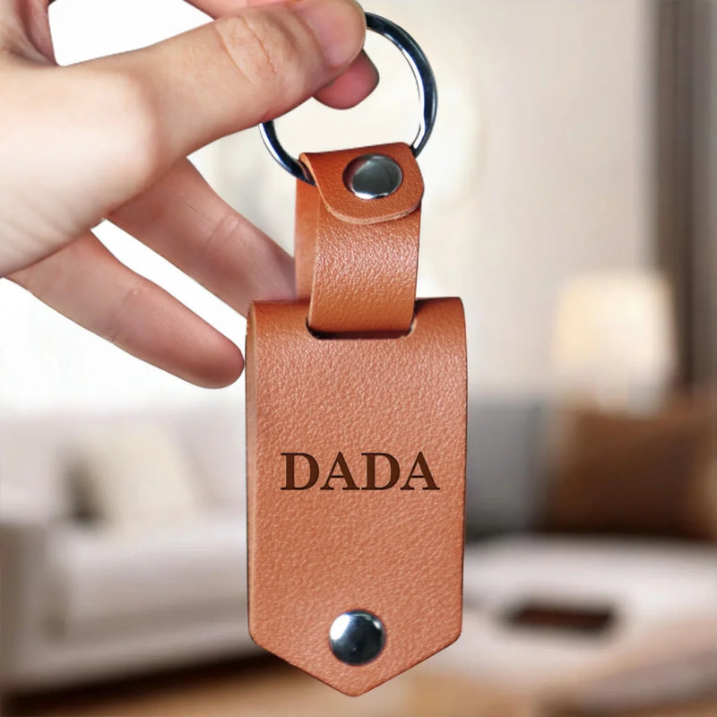 Custom Photo Drive Safe, We Need You Home - Family Personalized Custom Engraved Leather Keychain - Father's Day, Baby Shower Gift, Gift For Dad, Grandpa, Baby Kids, Newborn Baby