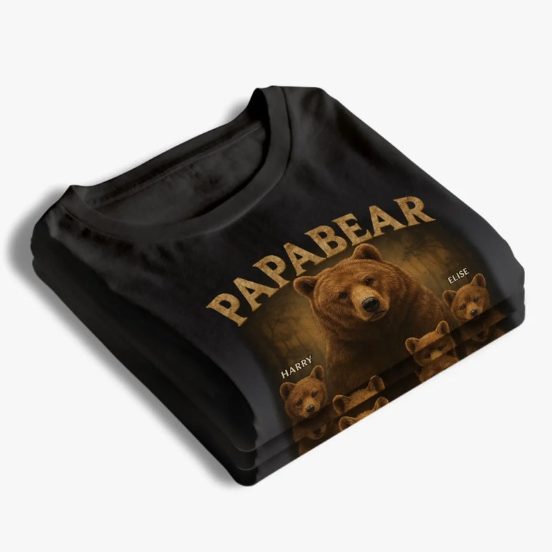 Papa Bear, Always There To Protect His Cubs - Family Personalized Custom Unisex T-shirt, Premium T-shirt, Hoodie - Father's Day, Gift For Dad, Grandpa