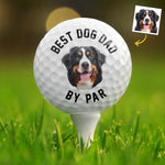 Custom Photo Dog Dad On Par - Dog & Cat Personalized Custom Golf Ball - Father's Day,  Gift For Dad, Dog Lovers, Golfers