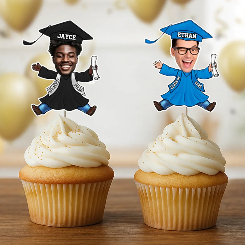 Custom Photo Sweet Success, One Bite At A Time - Family Personalized Custom Cake Toppers - Graduation Gift For Family Members, Siblings, Brothers, Sisters, Best Friends