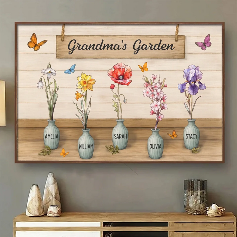 Rooted In Her Love - Family Personalized Custom Horizontal Poster - Mother's Day, Gift For Mom, Grandma