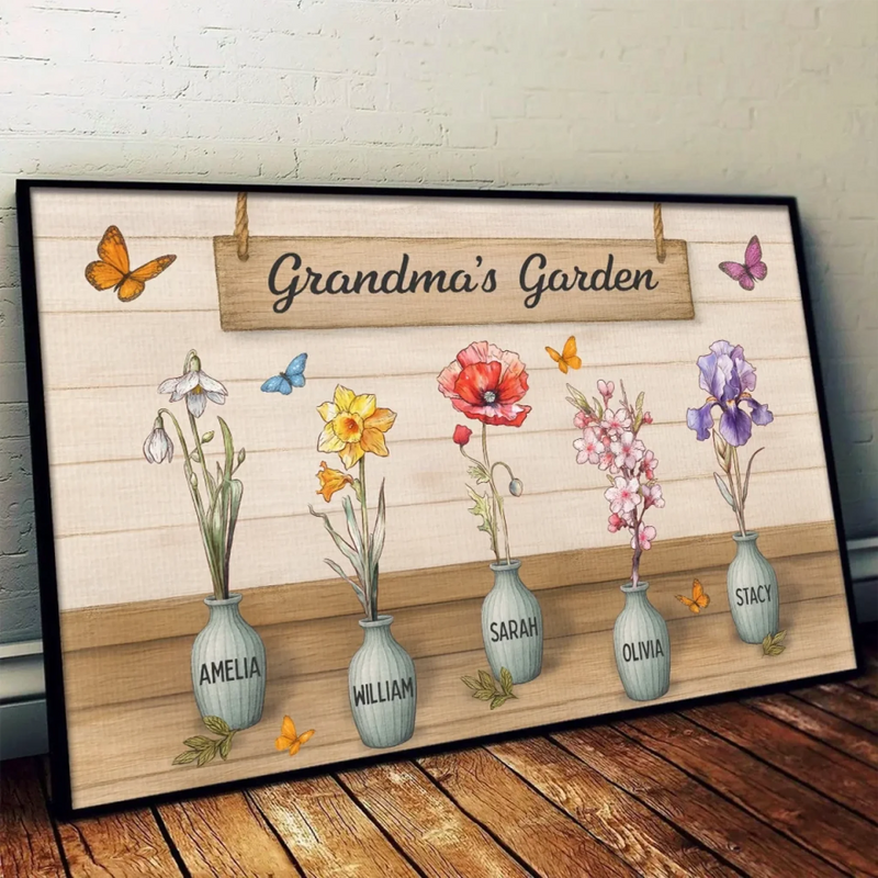 Rooted In Her Love - Family Personalized Custom Horizontal Poster - Mother's Day, Gift For Mom, Grandma
