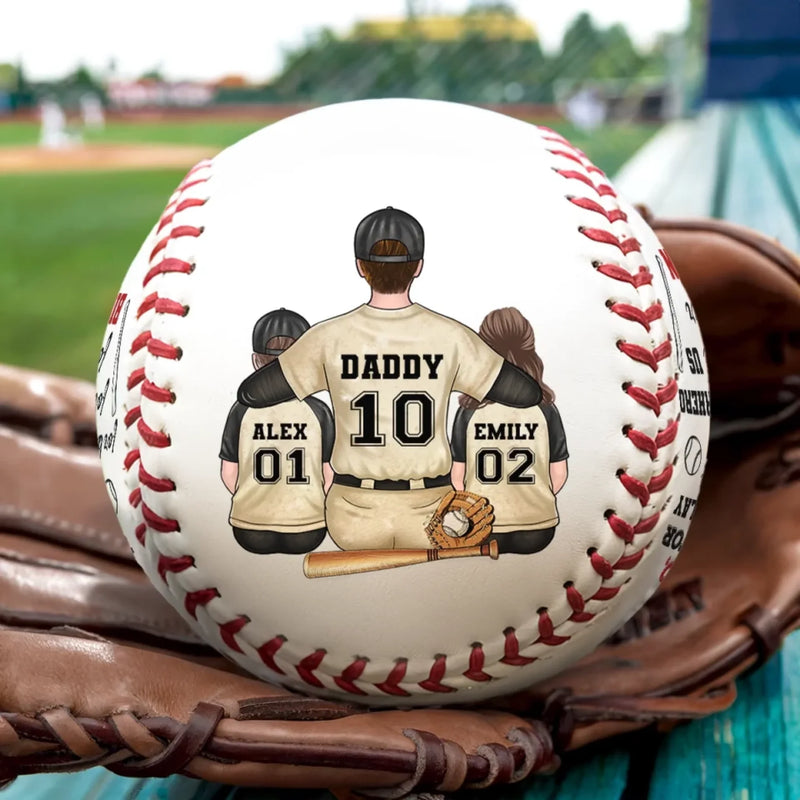 Always Our Number One Fan, Forever Our Hero - Family Personalized Custom Leather Baseball - Father's Day, Gift For Dad, Sport Lovers, Sport Players