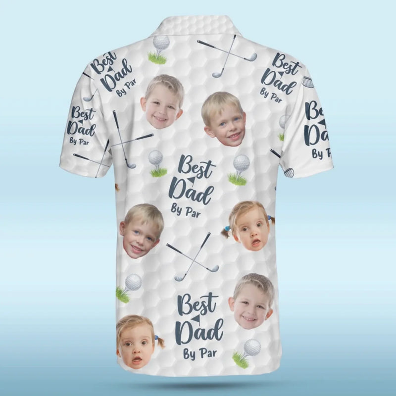 Custom Photo Best Dad By Par - Family Personalized Custom All Over Print Polo Shirt - Father's Day, Gift For Dad, Sport Lovers, Sport Players