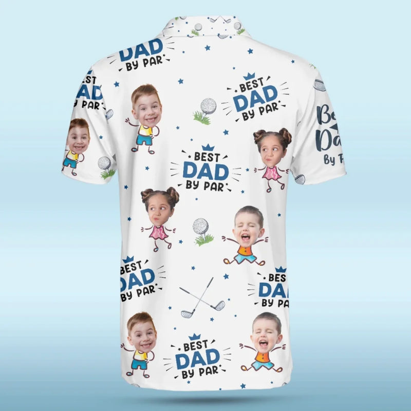 Custom Photo Greatest Dad On The Green - Family Personalized Custom All Over Print Polo Shirt - Father's Day, Gift For Dad, Sport Lovers, Sport Players