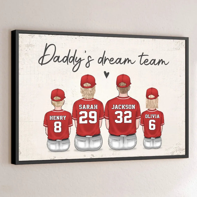 Together We Make A Winning Team - Family Personalized Custom Horizontal Poster - Father's Day, Gift For Dad, Sport Lovers, Sport Players