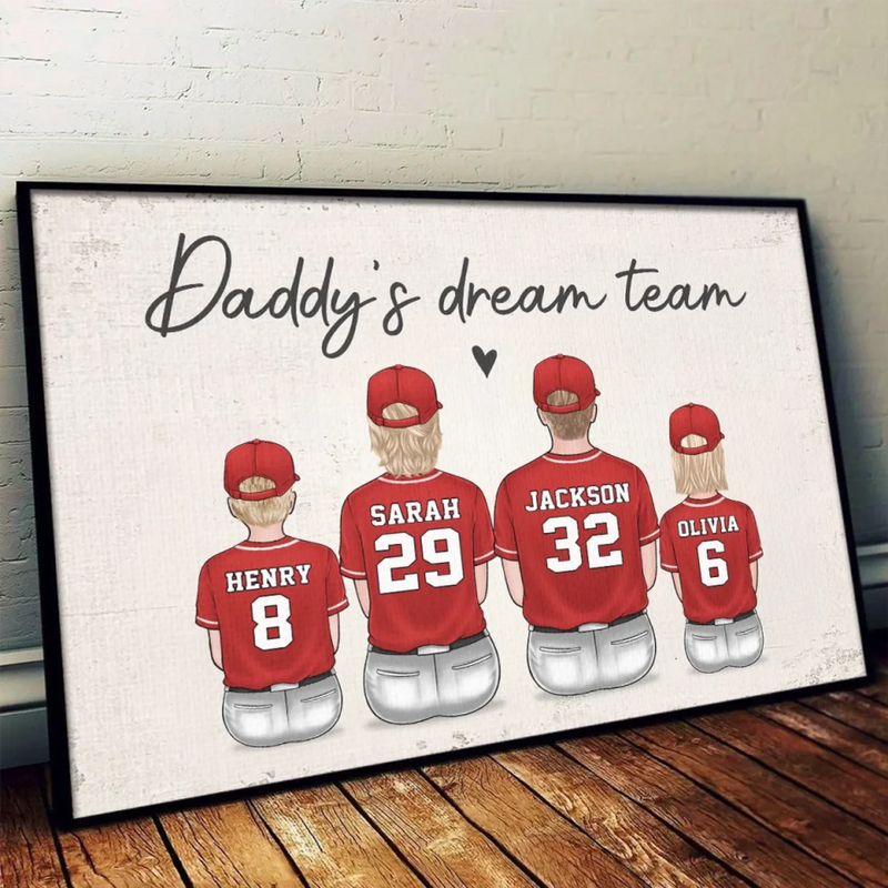 Together We Make A Winning Team - Family Personalized Custom Horizontal Poster - Father's Day, Gift For Dad, Sport Lovers, Sport Players