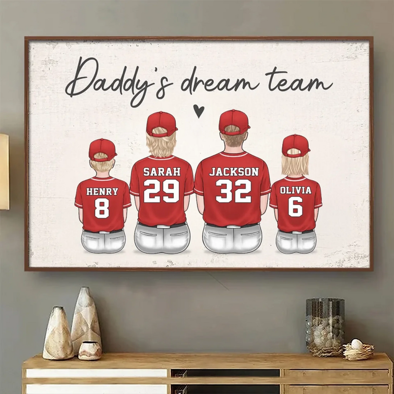 Together We Make A Winning Team - Family Personalized Custom Horizontal Poster - Father's Day, Gift For Dad, Sport Lovers, Sport Players