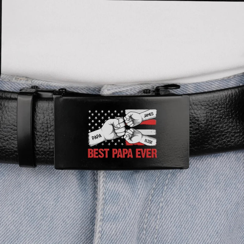 Our Pride, Our Power - Family Personalized Custom Printed Belt Buckle - Father's Day, Gift For Dad, Grandpa
