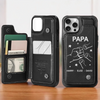 Dad Life Powered By Love - Family Personalized Custom Leather Flip Wallet Phone Case - Father's Day, Gift For Dad, Grandpa