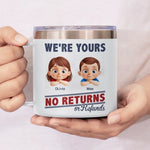 No Exchanges, No Refunds, Just Love - Family Personalized Custom 14oz Stainless Steel Tumbler With Handle - Father's Day, Gift For Dad, Grandpa