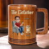 The Catfather, Chosen By My Cat - Cat Personalized Custom Wooden Mug - Father's Day,  Gift For Dad, Pet Owners, Pet Lovers