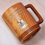 Thanks For Picking Up My Poop. Love Ya - Dog Personalized Custom Wooden Mug - Father's Day,  Gift For Dad, Dog Lovers