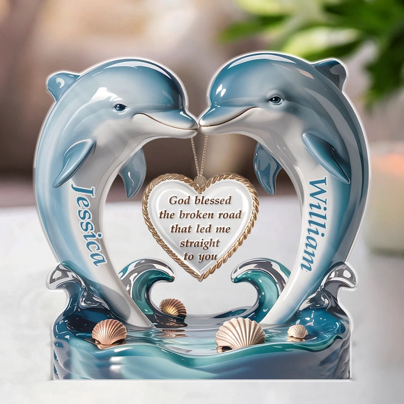 From One Heart To Another, Always - Couple Personalized Custom Acrylic Plaque Custom Shape - Gift For Husband Wife, Anniversary