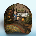 Coffee, Camper, Repeat - Camping Personalized Custom Hat, All Over Print Classic Cap - Gift For Campers, RV Travelers