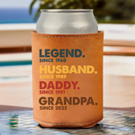 All In One Cool Guy - Family Personalized Custom Leather Can Cooler - Father's Day, Gift For Husband, Dad, Grandpa