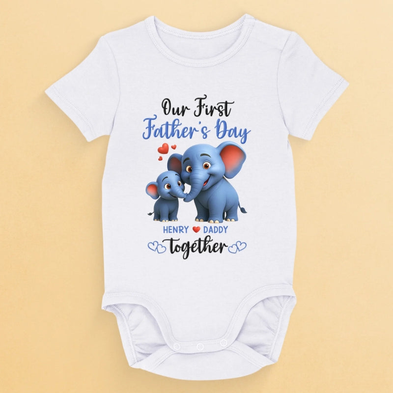 Forever Your Little Elephant - Family Personalized Custom Baby Onesie - Father's Day, Baby Shower Gift, Gift For First Dad, Baby Kids, Newborn