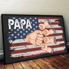 Papa & Crew, Always United - Family Personalized Custom Horizontal Poster - Father's Day, Gift For Dad, Grandpa