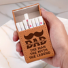 One Man Many Titles - Family Personalized Custom Leather Cigarette Case - Father's Day, Gift For Dad, Grandpa