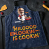 Custom Photo Mr. Good Looking Is Cooking - Family Personalized Custom Apron - Father's Day, Gift For Dad, Grandpa