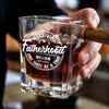 You Age Like Fine Whiskey - Family Personalized Custom Whiskey Glass With Cigarette Holder - Father's Day, Gift For Dad, Grandpa