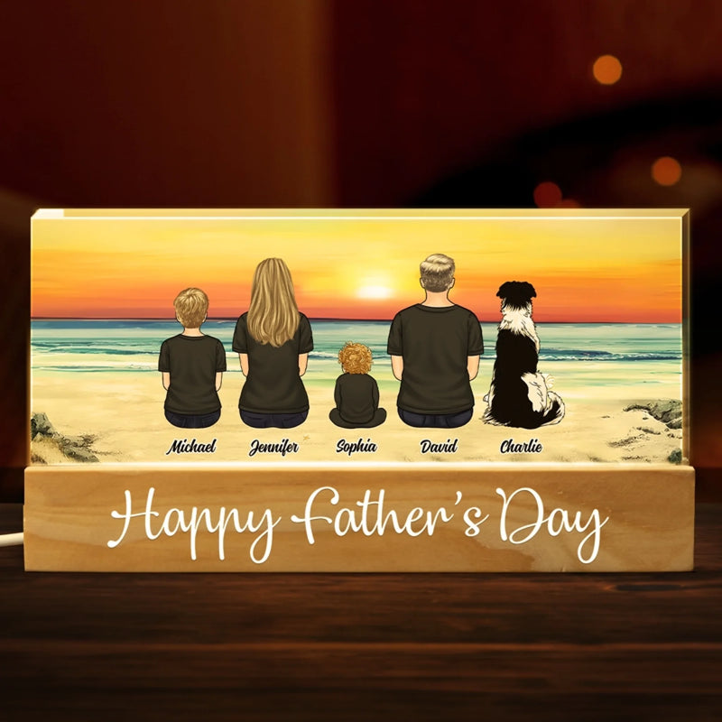 Your Love Lights Our World - Family Personalized Custom Acrylic Letters 3D LED Night Light - Father's Day, Gift For Dad, Grandpa