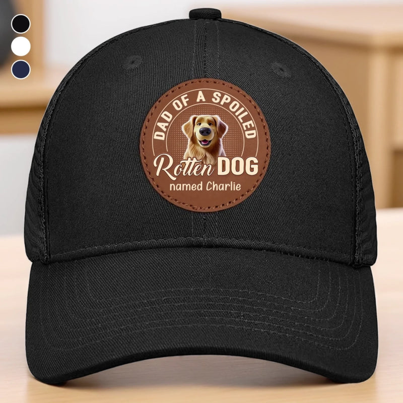 Messy Fur, Full Heart - Dog Personalized Custom Round Leather Patch Hat - Father's Day, Gift For Pet Owners, Pet Lovers