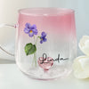 Bloom With Grace - Bestie Personalized Custom Gradient Glass Mug - Gift For Best Friends, BFF, Sisters