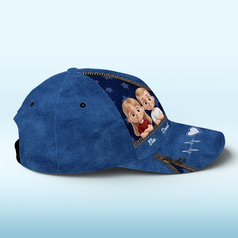 Grandpa And His Stars - Family Personalized Custom Hat, All Over Print Classic Cap - Father's Day, Gift For Dad, Grandpa