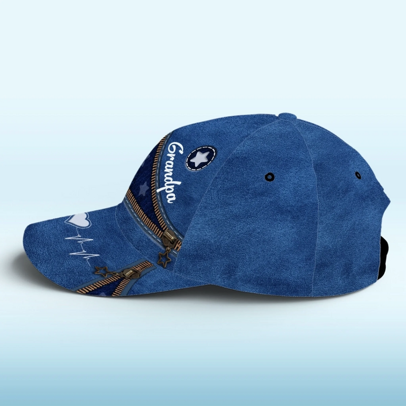 Grandpa And His Stars - Family Personalized Custom Hat, All Over Print Classic Cap - Father's Day, Gift For Dad, Grandpa