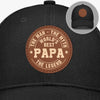 Built To Be A Dad - Family Personalized Custom Round Leather Patch Hat - Father's Day, Gift For Dad, Grandpa