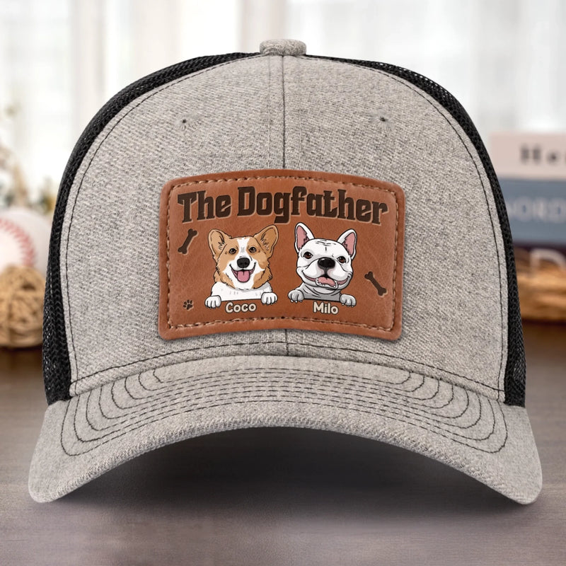 Walks, Treats, Cuddles - Dog Personalized Custom Leather Patch Hat - Father's Day, Gift For Pet Owners, Pet Lovers