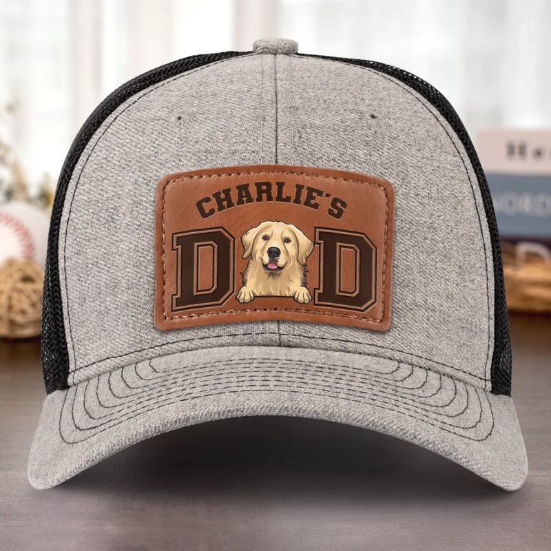 Tails Wag For This Guy - Dog Personalized Custom Leather Patch Hat - Father's Day, Gift For Pet Owners, Pet Lovers