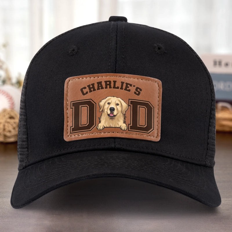 Tails Wag For This Guy - Dog Personalized Custom Leather Patch Hat - Father's Day, Gift For Pet Owners, Pet Lovers