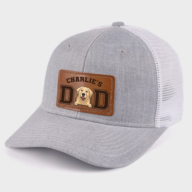 Tails Wag For This Guy - Dog Personalized Custom Leather Patch Hat - Father's Day, Gift For Pet Owners, Pet Lovers
