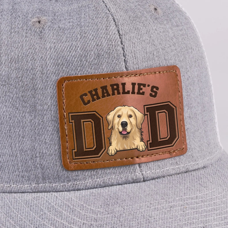 Tails Wag For This Guy - Dog Personalized Custom Leather Patch Hat - Father's Day, Gift For Pet Owners, Pet Lovers