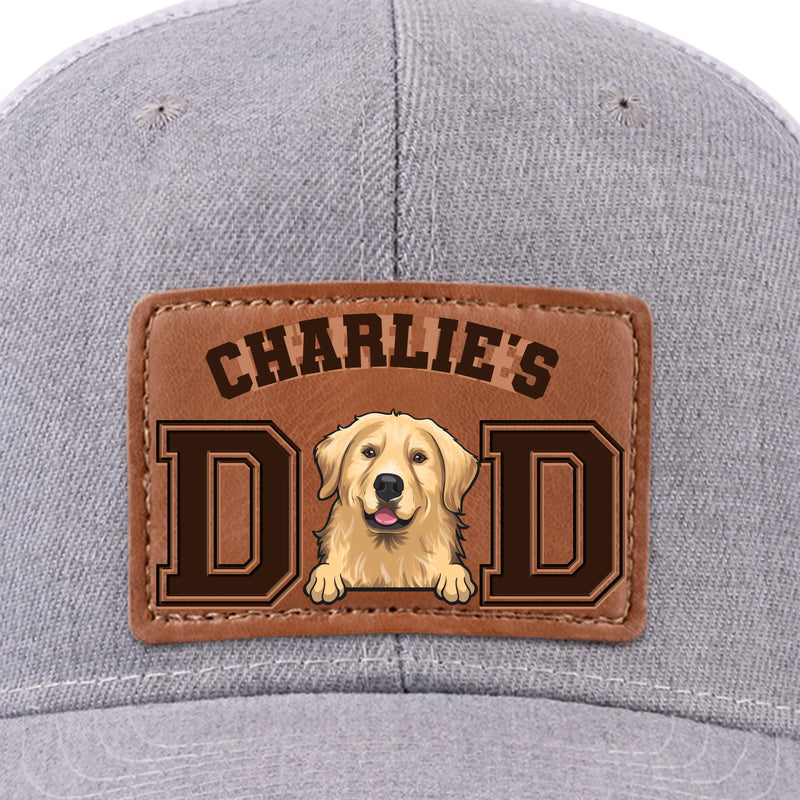Tails Wag For This Guy - Dog Personalized Custom Leather Patch Hat - Father's Day, Gift For Pet Owners, Pet Lovers